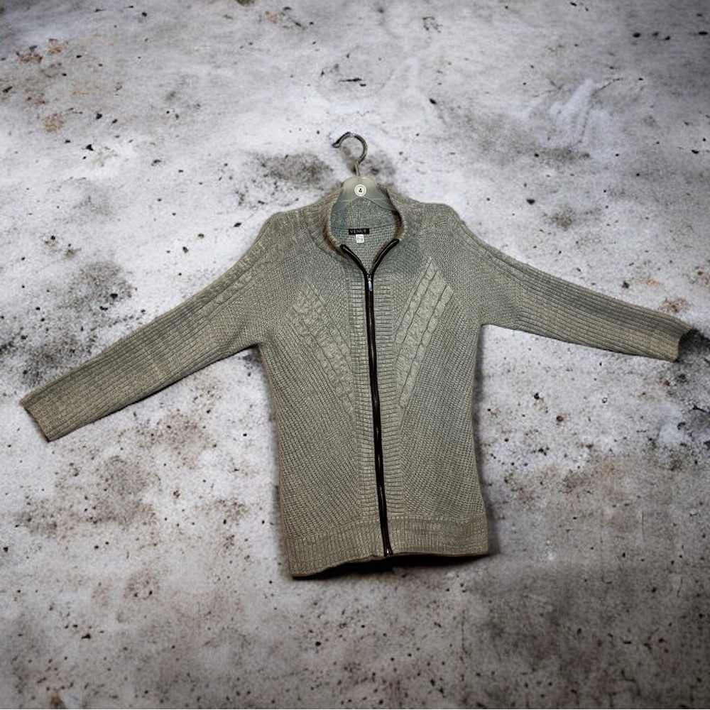 Long Zip Up Sweater By Venus